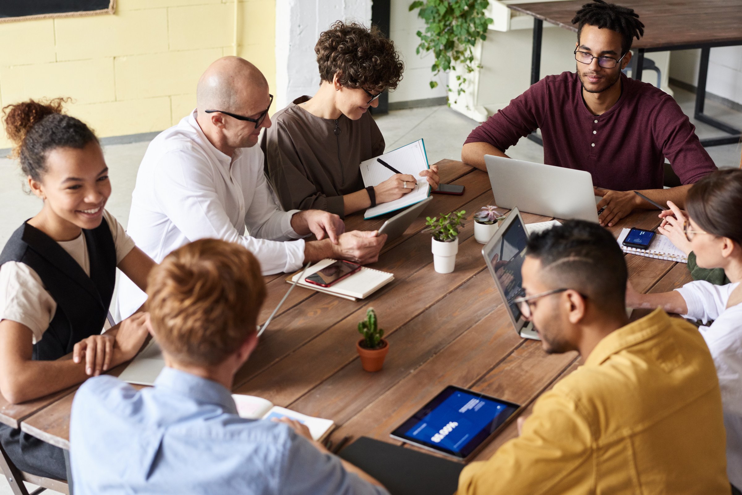 Diverse group of professionals in a meeting